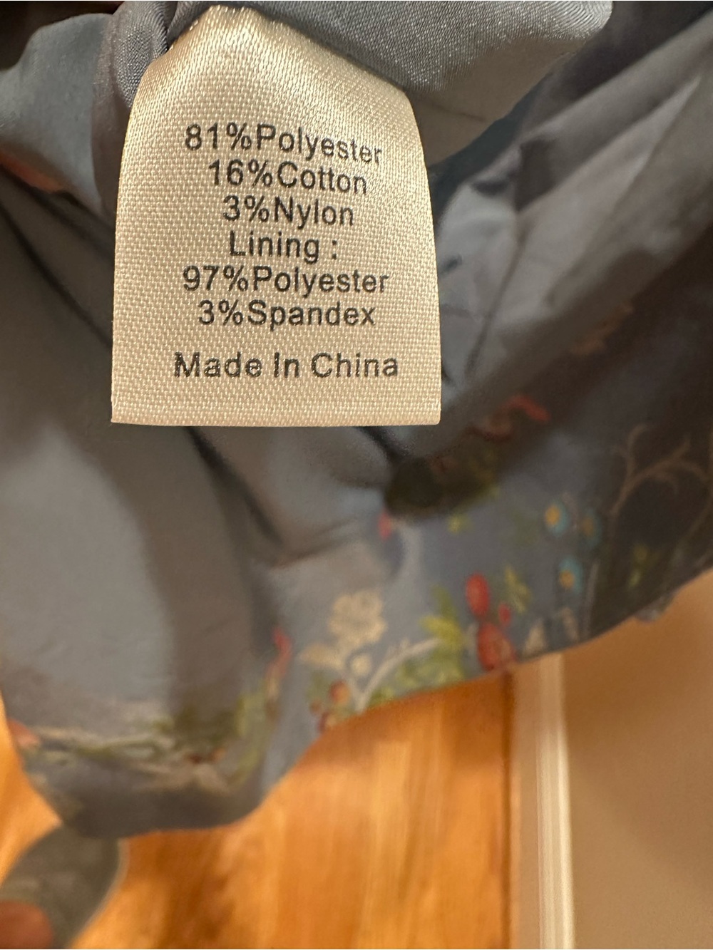 Light Blue Floral Long Coat- Will fit more Sz Large/ XL - Picture 15 of 16